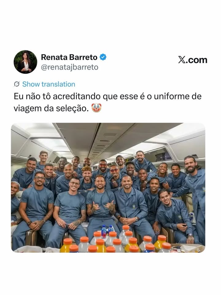 Mas não é possível um negócio desses… não tem UMA PESSOA pra avisar que ficou parecendo um time de presidiários ou uma ala psiquiátrica de um hospital? 🤡
