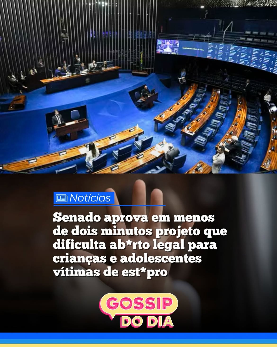 Nesta terça-feira (2), o plenário do Senado Federal aprovou um projeto de decreto legislativo que suspende os efeitos de uma resolução do Conselho Nacional dos Direitos da Criança e do Adolescente (Conanda), publicada em dezembro de 2024, que estabelece diretrizes para o acesso de menores ao ab*rto legal. 

A votação do requerimento de urgência e do mérito do projeto durou apenas 1 minuto e 42 segundos. A aprovação ocorreu por votação simbólica, procedimento que não registra individualmente o posicionamento dos parlamentares.

Antes, no mesmo dia, a Comissão de Direitos Humanos do Senado já havia dado aval ao projeto. Como a medida também foi aprovada pela Câmara dos Deputados em novembro de 2025, ela passa a valer após a promulgação pelo Congresso Nacional.

A resolução, em vigor desde janeiro de 2025, aponta que a gravidez na infância e na adolescência “representa risco à saúde física, psicológica e mental que pode resultar em impactos sociais no seu pleno desenvolvimento, aumento de adoecimento, incapacidade e m*rtes”.

“A interrupção legal da gestação para crianças e adolescentes constitui parte das ações de prevenção e morbidade e mortalidade”, diz o texto. 

Por se tratar de um projeto de decreto legislativo, a medida não depende de sanção presidencial para entrar em vigor.
Pela legislação brasileira, relações s*xuais com menores de 14 anos são enquadradas como est*pro.
(Via: @portalg1)

(📸 Imagem/Reprodução: Internet)