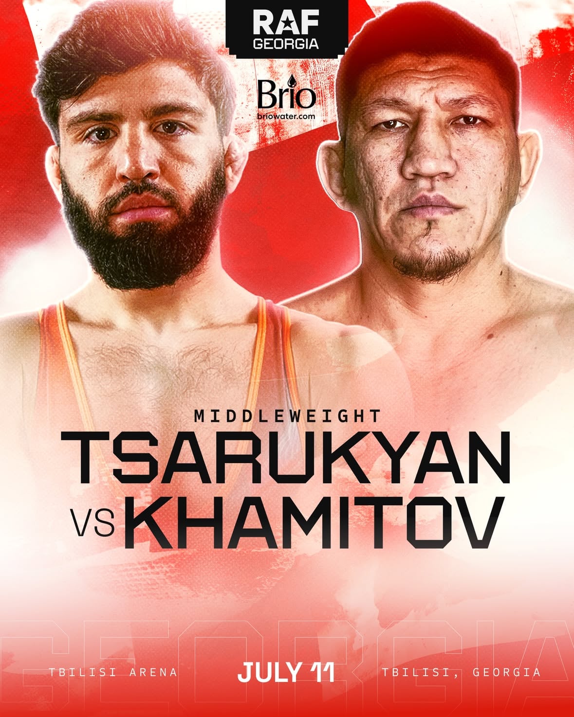 RAF GEORGIA IS STACKED🔥

Arman Tsarukyan will face Kuat Khamitov at RAF GEORGIA on July 11.

Tickets coming soon at the link in bio.