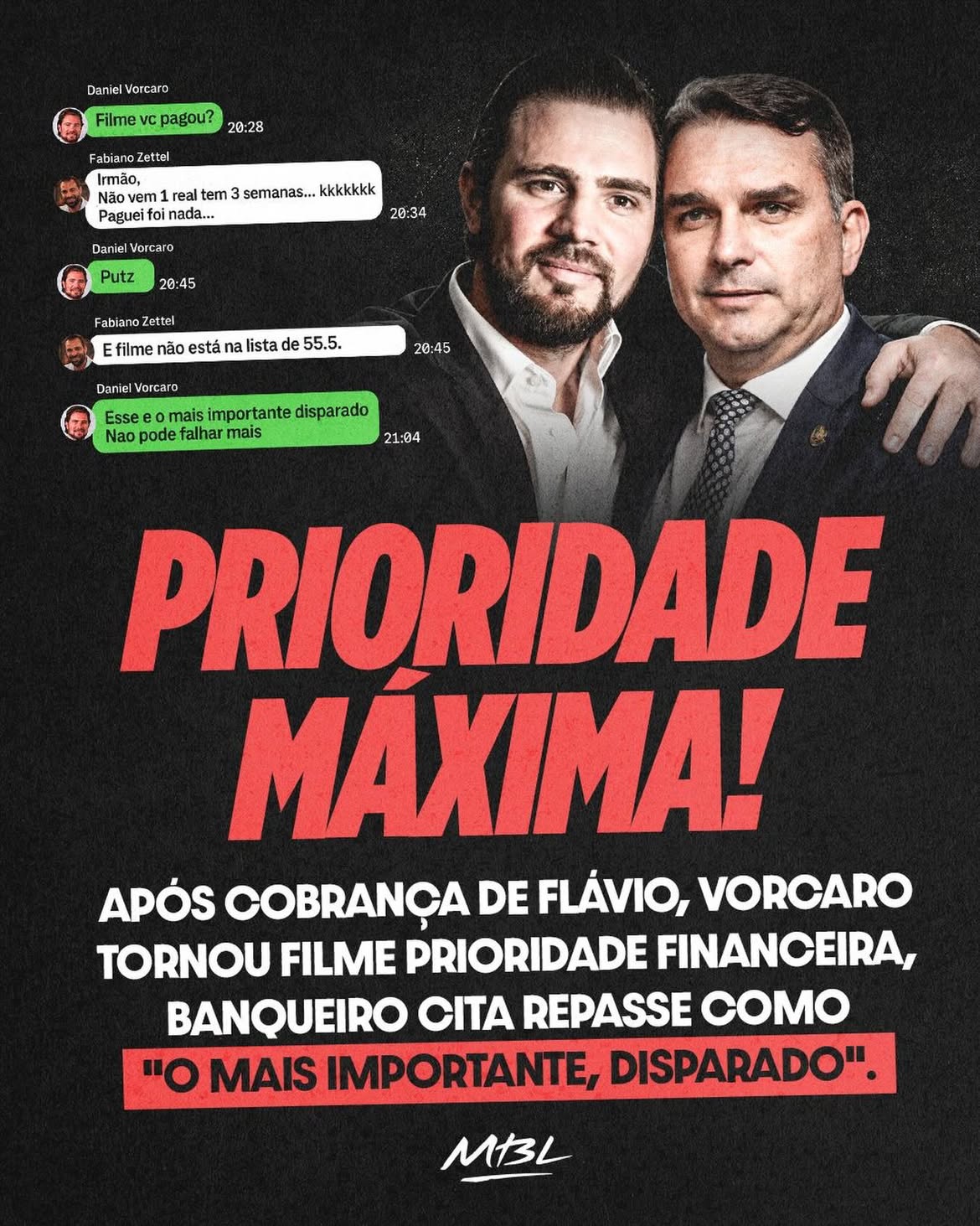 O que será que Flávio Bolsonaro e Daniel Vorcaro conversaram pessoalmente para o banqueiro dar prioridade no pagamento? 

E ainda se dizem honestos...

#bancomaster #corrupção #bolsonaro #brasil