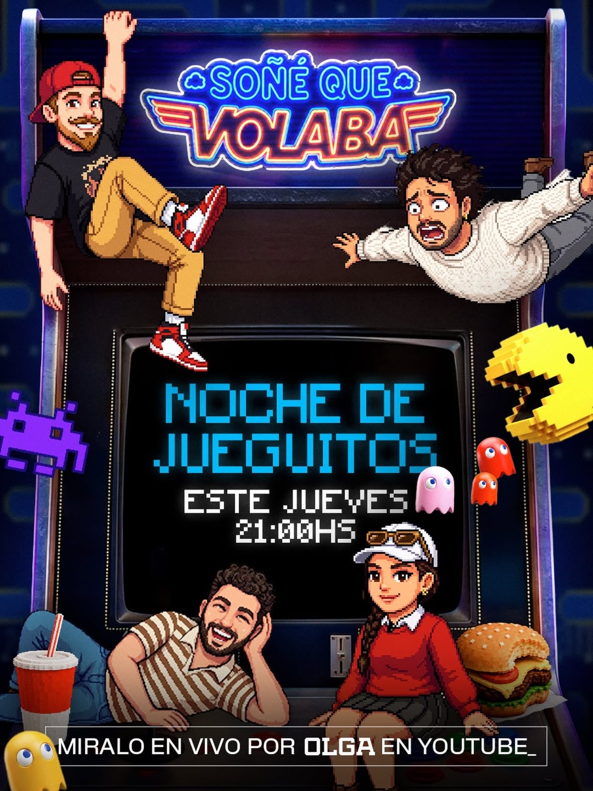 ¿SALE NOCHE DE JUEGUITOS? 🎮🍔

ESTE JUEVES 21HS prendemos a la noche para hacer lo que tanto nos gusta: jugar y comer. Vamos a viciar un rato como cuando no nos teníamos que preocupar por nada 🖖

Nos vas a poder ver en vivo por OLGA en YT