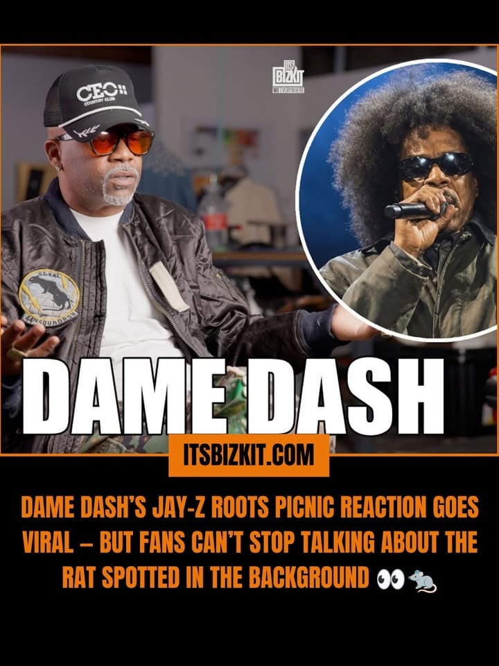Jay-Z took shots at Dame Dash during his viral Roots Picnic freestyle, and Dame wasted no time responding during an interview with The Art of Dialogue. But while fans debated the Roc-A-Fella fallout, social media spotted something unexpected in the background… a rat. 🐀👀😂