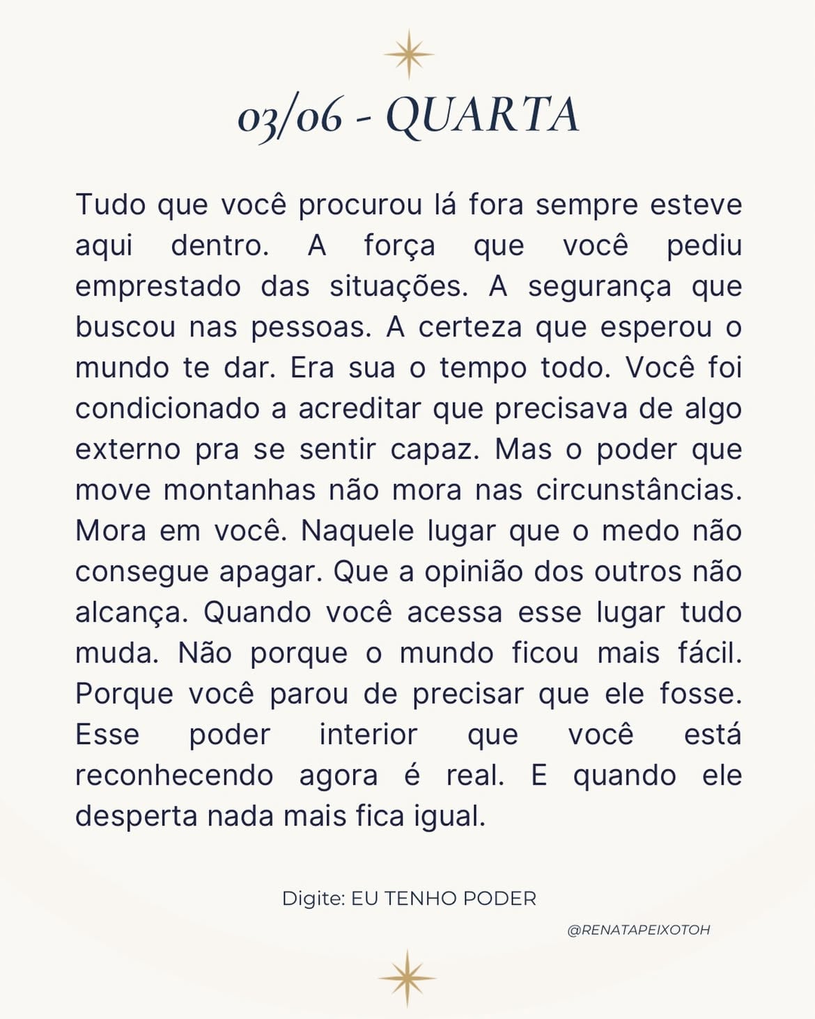O poder que você procurou no mundo inteiro sempre morou em você. Hora de acessar. 🔥👑

Digite EU TENHO PODER se esse recado chegou pra você hoje.
