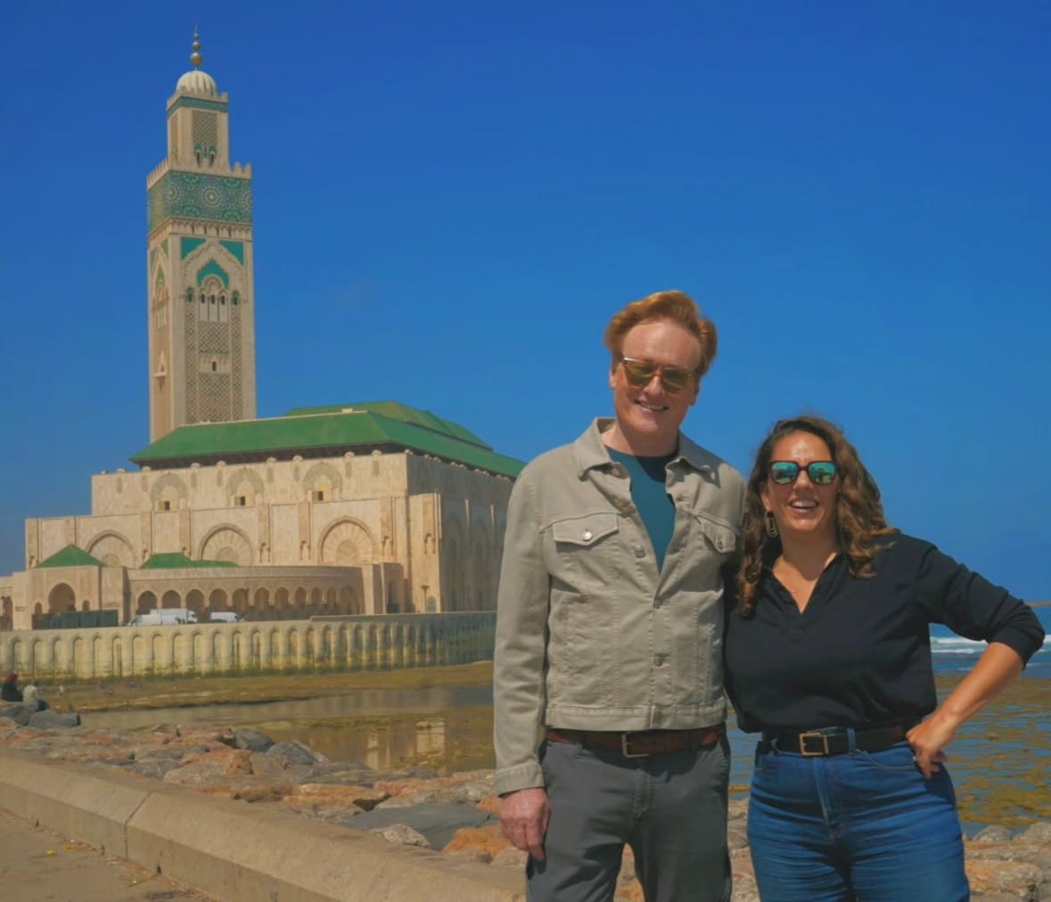 "Look who I ran into in Morocco! (I mean the mosque, not Sona)." - Conan

#ConanOBrienMustGo