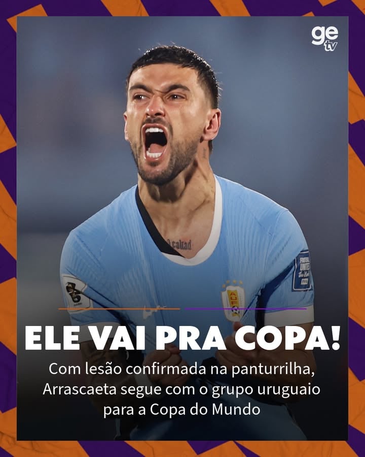 O HOMEM VAI PRA COPA! 🇺🇾🔥

Mesmo com a confirmação da lesão na panturrilha, Arrascaeta segue com a delegação do Uruguai para os Estados Unidos. ✈️

A lesão é parecida com a de Neymar, e também não vai impossibilitar a participação do camisa 10 no mundial. 🔟⭐

📸 Getty

🔗 Assista à Copa do Mundo ao vivo, de graça e com imagens pela ge tv no Globoplay! 🏆

#getv2026 #Cobertura #Uruguai #Futebol