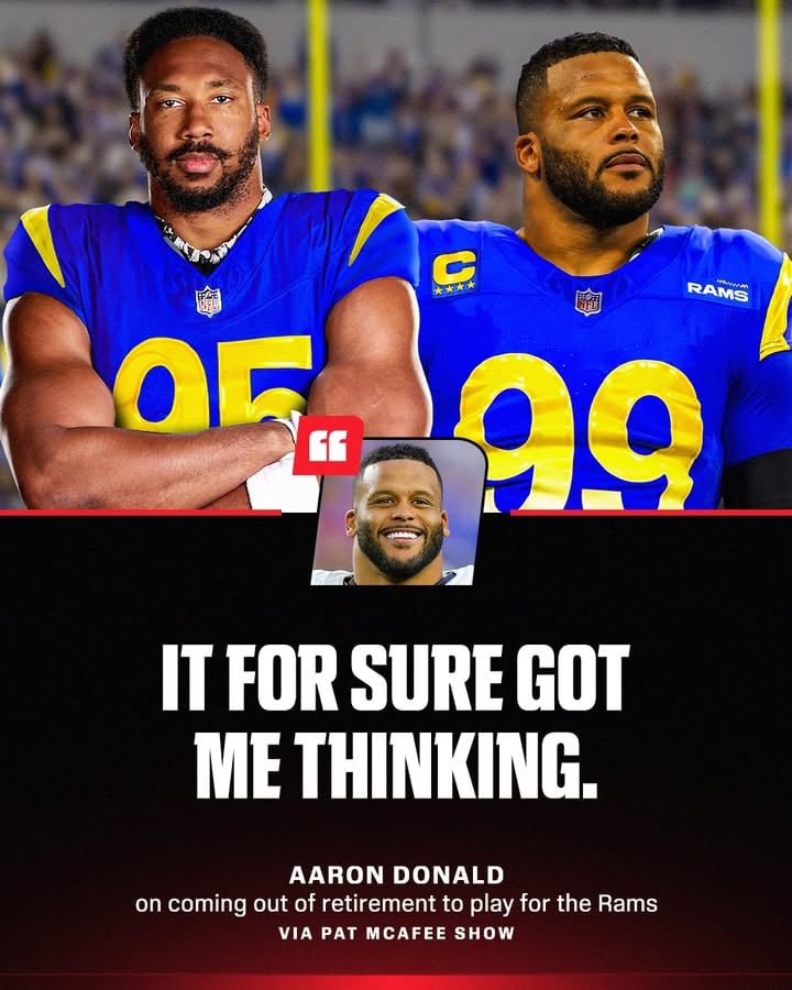 Imagine the defensive duo of Aaron Donald and Myles Garrett in LA 😮‍💨

(via @patmcafeeshow, @rams)
