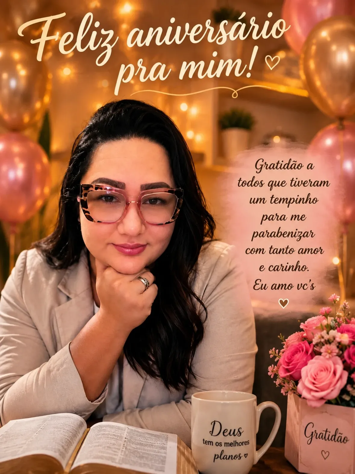 Obgda paizinho por tudo e por tanto graças a Deus 🙏 ♥️🎁🎂
♥️ Eu te amooooo Jesus ♥️ 
•
"Gratidão imensa a cada um de vocês,amigos e familiares,que tiraram um tempinho precioso para me parabenizar por mais 
um novo ciclo! 
🎂 Ler cada palavra de carinho fez meu dia ser inesquecível e muito mais especial.
31/Maio de 2026

♥️ "Amo vocês!" ♥️

Deus abençoe a todos muito mais do que eu peço em nome de Jesus amém 🙌♥️😘🎁

•
_
•
#happybirthday🎂 
#felizaniversàrio 
#gratidaodeus 
#felicidades 
#saúde