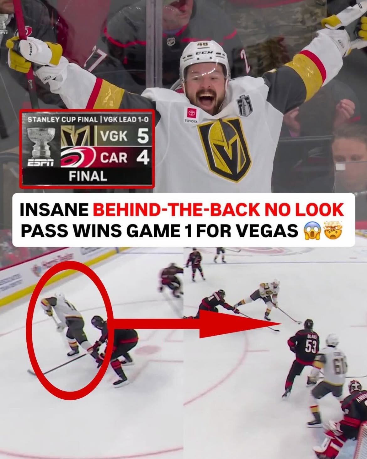 VEGAS WINS A RIDICULOUS GAME 1 WITH A RIDICULOUS GOAL 🤯🚨

WHAT A START TO THE SERIES