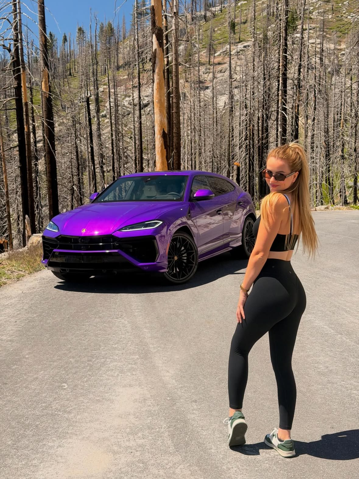 Sequoia road trip in the urus SE! I have to admit I absolutely love this car and the color 💜🫟#lamborghini #lamborghiniurus #urus #travel