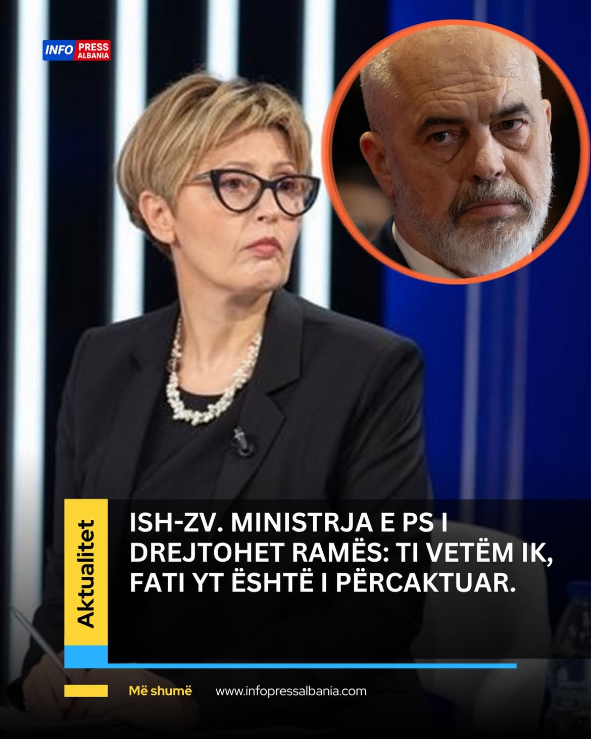 #Irena_Beqiraj

Ti vetëm ik!

Ik sot, po munde, se mund të mbrohemi nga të huajt më lehtë sesa ç’mund të mbrohemi nga budallallëku funksional që e ke përhapur në çdo qelizë të këtij shteti .

Ti vetëm ik të shpëtojmë nga pushtimi i injorancës së Zeqinësë edhe Sarës, të cilat i ke ngritur në argument.

Ti vetëm ik, të shpëtojmë nga shkretëtirizimi i vendit, i cili, pavarësisht se është i bekuar nga natyra e bukur, klima edhe burimet natyrore, u mallkua nga shpura jote përtace, shfrytëzuese e pa vizion.

Por ti nuk ikën dot, të ka mbytur etja për pushtetin. Je sëmurur rëndë nga ky ves i poshtër. Dhe, si çdo i varur, me kalimin e kohës, zhytesh gjithnjë e më thellë. Je i nervozuar, i pështjelluar, je bërë i pasigurt dhe jotolerant. Flet gjëra kot, të cilat askush nuk t’i beson, as ti vetë.

Ik sot po munde , që ky vend të shpëtojë nga kapja më e egër e shtetit që pas diktaturës, por fatkeqësisht  ti e di që nuk je në gjendje ta ofrosh këtë!! Etja për pushtet është e tmerrshme. Krijon varësi më shumë se kokaina. Etja për pushtet, kjo sëmundje malinje, të ka gërryer edhe grimcën e fundit të njerëzillëkut.

Mos na mbro nga të huajt, na shpëto nga pushtimi yt. Por ti nuk ikën dot, se i je nënshtruar i tëri nevojës për pushtet. I shërben vetëm pushtetit, betohesh për të. Ti je gati të shesësh jo vetëm të gjallët, edhe interesat e tyre, por edhe kockat e të vdekurve dhe kujtimin e tyre për pushtetin tënd.

Po munde, ti vetëm ik! Por ti e ke të pamundur të ndahesh, siç i ka hije një burri shtetasi, nga pushteti, sepse ti nuk ke më askënd për të të ndihmuar, këshilluar apo ngushëlluar. Ti je i frikësuar edhe vetëm. Ata që kishe më afër gjithë këto vite të lanë vetëm, të lëshuan teposhtë rrymës së zullumit për të mos u mbytur bashkë me ty. Të tjerët janë duke ta thurur rrjetën.

Ti nuk na mbron dot nga askush, sepse nuk je në gjendje të mbrosh askënd, ndaj ti vetëm ik. Por, fatkeqësisht për ty, ti nuk ikën dot më…

Fati yt është i përcaktuar. Ti MUND të numërosh vetëm ditët.