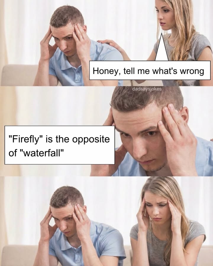 Comment “LOL” for the joke of the DAY! 👇

English is often considered confusing because it borrowed words from many different languages, including Latin, French, German, Norse, and Greek. This created a language full of exceptions, irregular spellings, and words that do not sound the way they are written, such as “through,” “though,” “tough,” and “bough.”

English also contains many homophones, silent letters, and inconsistent grammar rules. As a result, learners often joke that English is less a language and more a collection of languages wearing a trench coat and pretending to be one.

Like this content? Follow us for more @dadsaysjokes ❤️