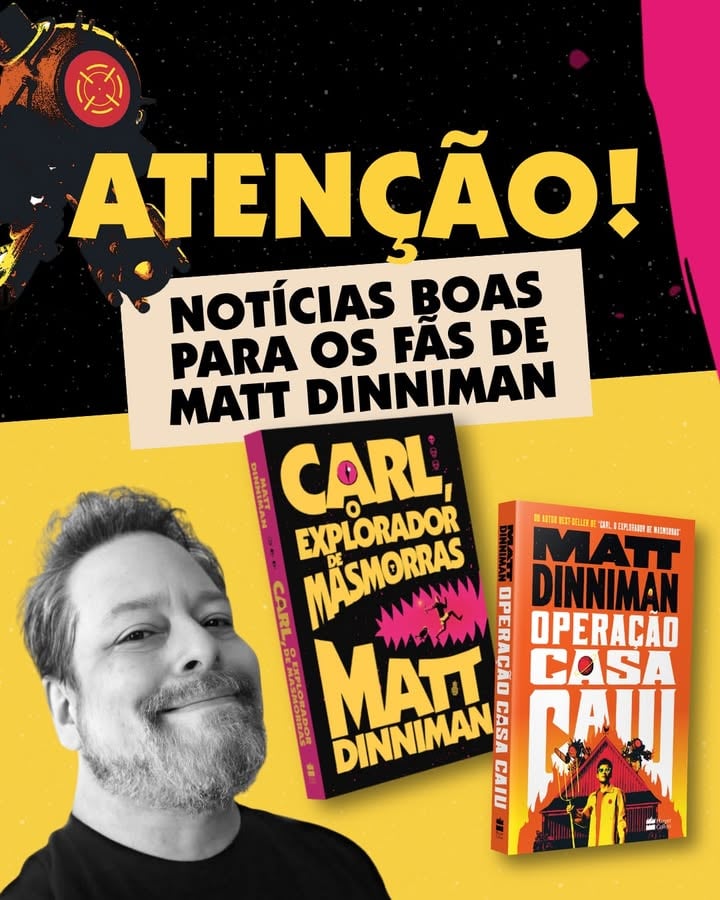 Fãs de Matt Dinniman, este post é para vocês!! Temos novidades sobre os próximos lançamentos do autor. 

O novo livro, “Operação Casa Caiu”, já está em pré-venda. Neste sci-fi frenético, Oliver Lewis vê sua vida pacata em um planeta agrícola virar de cabeça para baixo quando uma corporação transforma a invasão de seu mundo em um espetáculo de entretenimento. Agora, usando robôs agrícolas, sucata improvisada e muita coragem, ele precisará lutar para proteger seu lar.

E como sabemos que existe uma certa pergunta que vocês vão no fazer... resolvemos trazer algumas respostas também. 👀

Deslize até o final do carrossel e depois volte aqui para nos contar o que achou. 😏

📍 “Operação Casa Caiu” já está em pré-venda. Garanta o seu no link da bio!