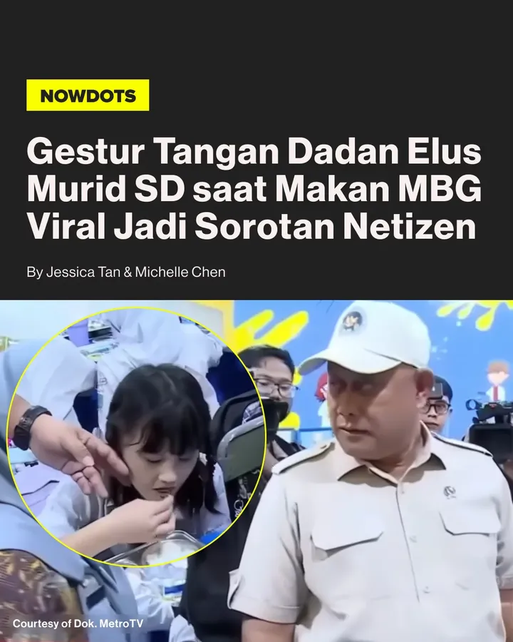 Video viral yang memperlihatkan mantan Kepala Badan Gizi Nasional (BGN) Dadan Hindayana saat berada di tengah Siswa SD tengah menjadi perbincangan di media sosial. Dalam cuplikan yang beredar, sejumlah netizen menyoroti gestur Dadan ketika berada di dekat seorang siswi yang sedang menyantap makanan dalam program Makan Bergizi Gratis (MBG).

Potongan video tersebut memicu beragam spekulasi dan perdebatan di kalangan warganet. Sebagian netizen mengaku merasa janggal dengan gerakan yang terekam kamera, sementara pihak lain mengingatkan agar publik tidak terburu-buru menarik kesimpulan. Di tengah ramainya pembahasan video itu, nama Dadan sendiri juga kini menjadi sorotan setelah ditangkap Kejaksaan Agung dan ditetapkan sebagai tersangka kasus dugaan korupsi tata kelola program Makan Bergizi Gratis (MBG). Dadan terlihat keluar dari Gedung Bundar Kejagung mengenakan rompi tahanan berwarna merah muda dan tangan terborgol.

-
#nowdots