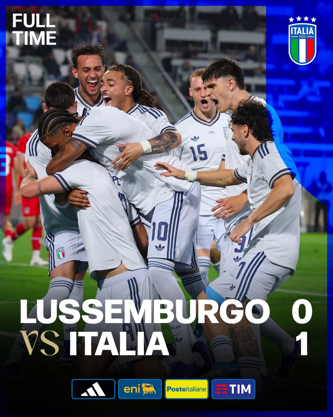 ⏱️ 𝐑𝐈𝐒𝐔𝐋𝐓𝐀𝐓𝐎 𝐅𝐈𝐍𝐀𝐋𝐄

🇱🇺🇮🇹 #LussemburgoItalia 0️⃣-1️⃣
49’ Esposito

#Nazionale #Azzurri #VivoAzzurro