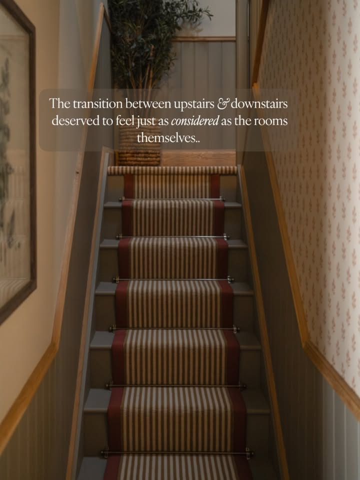 Ad The staircase of my dreams deserves a photoshoot of it’s very own..❤️

Stripes, a pop of red and antique brass rods.. it’s really transformed the feel of this high traffic area of our home and proves that these areas shouldn’t be overlooked and deserve just as much love and consideration as any other room in your home. 

I chose the new Wool Candy Cane Stripe Carpet in Toffee from @alternativeflooring for our landing and stair runner. I then chose a border in Cotton Ginger which is a beautiful warm red to finish off the runner. 

Definitely one to save if you’re looking to give your staircase and landing some love! 

#alternativeflooring