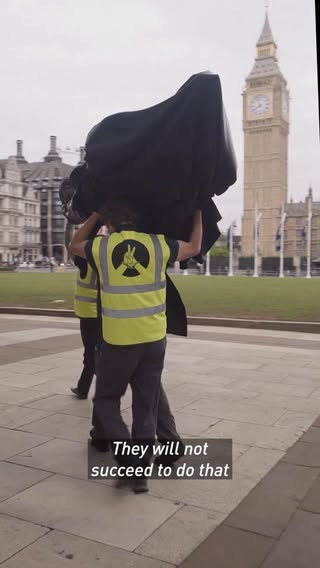 BREAKING: Activists unveil Marwan Barghouti statue in Parliament Square

Today, activists unveiled a new statue of Marwan Barghouti in Parliament Square, but were then intercepted by police.

Marwan Barghouti has been imprisoned by Israel for 24 years, 1 month and 19 days for crimes he did not commit. He was convicted by a court he did not recognise in a trial widely criticised by legal experts and human rights observers.

A sitting Palestinian parliamentarian at the time of his arrest, he remains, more than two decades later, the most popular choice for Palestinian leadership in opinion polls.
Often called ‘Palestine’s Mandela’, he is a powerful symbol of hope and a long-time advocate for freedom and dignity for the Palestinian people.

Nelson Mandela was once politically isolated and labelled a terror*st before being recognised as a global symbol of freedom and justice. Marwan Barghouti faces a similar fate.

The statue may not stand in Parliament Square yet, but we know this is a just cause. One day, Marwan will take his rightful place alongside other civil rights leaders.

Free Marwan. Free Palestine.
@FreeMarwanNow

📌 Parliament Square, London. 
🎤 Audio from Marwan Barghouti’s last interview with international media, conducted by C4 News in his prison cell in 2006.
