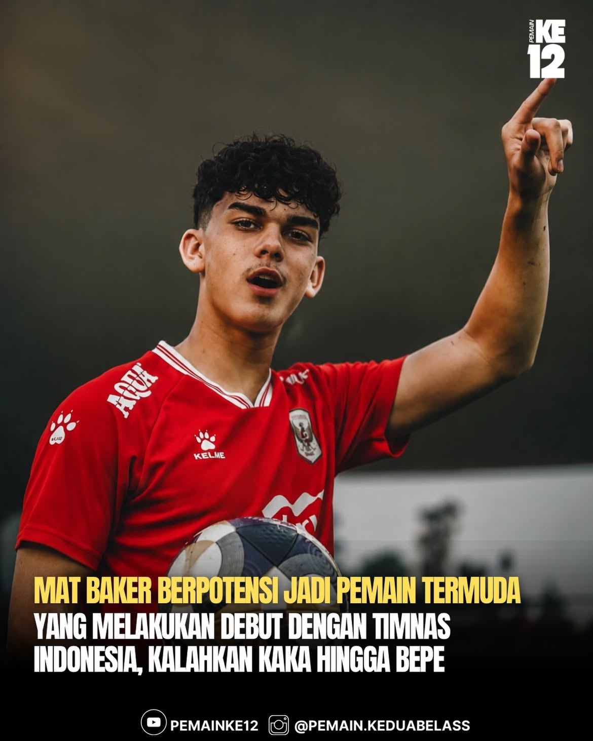 Mathew Baker akan berumur 17 tahun 23 hari jika debut lawan Oman dan 17 tahun 27 hari jika dimainkan lawan Mozambique.

List rekor pemain debut termuda timnas:
Tanggal debut - nama pemain vs nama negara lawan dan umur

09.12.2024 - Arkhan Kaka vs 🇲🇲 17 tahun 3 bulan 7 hari
27.01.2022 - Ronaldo Kwateh vs 🇹🇱 17 tahun 3 bulan 8 hari
21.03.2017 - Asnawi Mangkualam vs 🇲🇲 17 tahun 5 bulan 17 hari
30.03.2004 - Boaz Solossa vs 🇹🇲18 tahun 14 hari
02.06.1999 - Bambang Pamungkas vs 🇱🇹 18 tahun 11 bulan 22 hari

Vid/ OghieGigs on X