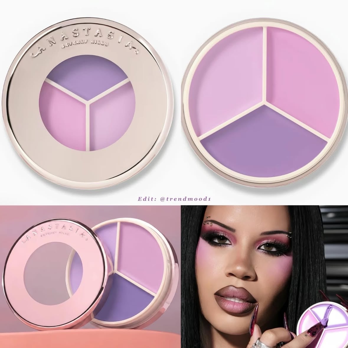 Available Now 🚨LINK ➡️ BIO NEW! SHADE!! 😍💜🩷Magic Touch Blush Trio in Purple Palace #anastasiabeverlyhills 

Glow softly, vibrant, full-pigment blush shade. Enriched with skin-nourishing ingredients like Pomegranate Oil for a healthy-looking flush. Its silky, gel-like texture seamlessly blends into the skin, leaving a soft, blurred finish for a flawless, natural look $38 

Will be available ➡️ July 1 on their website (it’s now available on TikTok) 

It’s soooo pretty!!! Did you get yours? 💜🩷 XO #Trendmood #beautynews #beautyroutine #newmakeup https://bit.ly/4dSTAxG