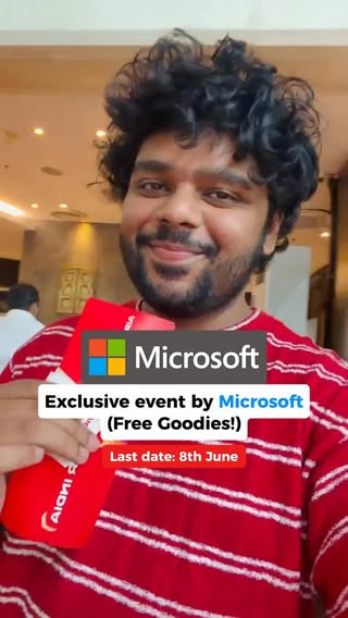 Microsoft crazy event announced!
Apply Before: 8th June

Microsoft AI Skills Fest

Follow @escapistfuror and comment your favourite emoji

#microsoft #freegoodies #giveaway #aiforall #students