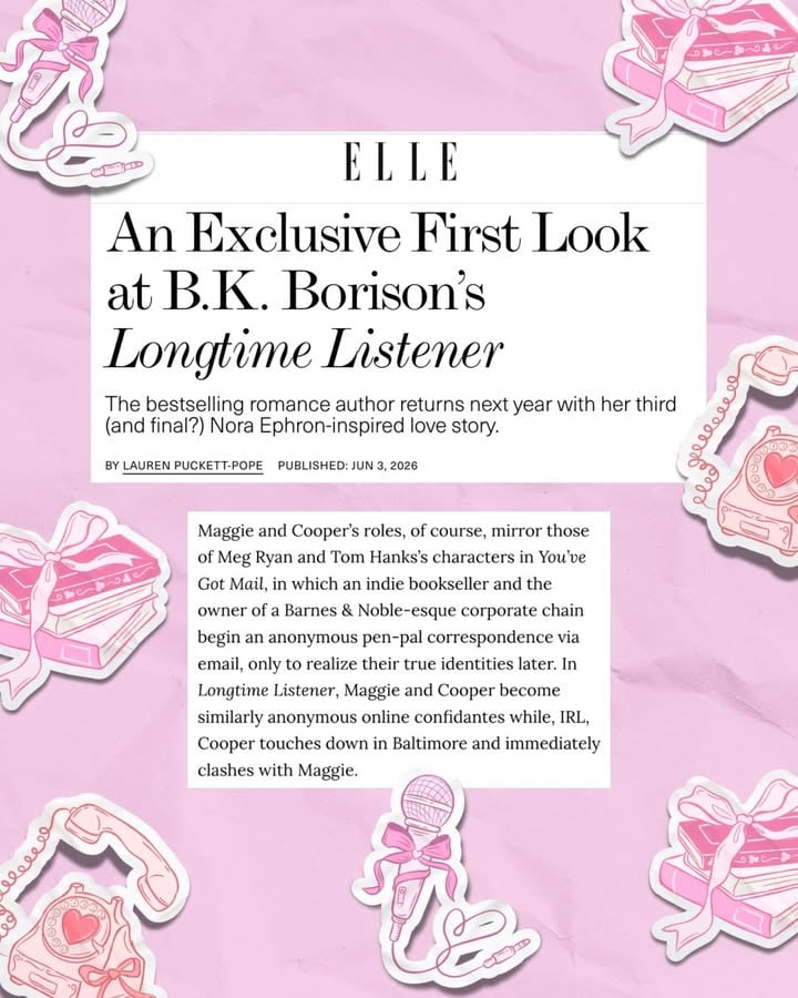 Very grateful to chat with @laurpuckett about all things romance, Heartstrings, and Maggie and Cooper. This series has been my love letter to the magic of 90’s romcoms, with the finale my most daunting challenge yet. Every time I’ve told people this book is inspired by You’ve Got Mail, there’s been an audible gasp. Let’s just say, I felt the pressure. But what’s come out of maaaaany late nights is something I’m very proud of. I can’t wait to share them with you. 

Pspsps: you might want to read the full article. A little birdie told me you might get a look at something pretty. 😛💅
