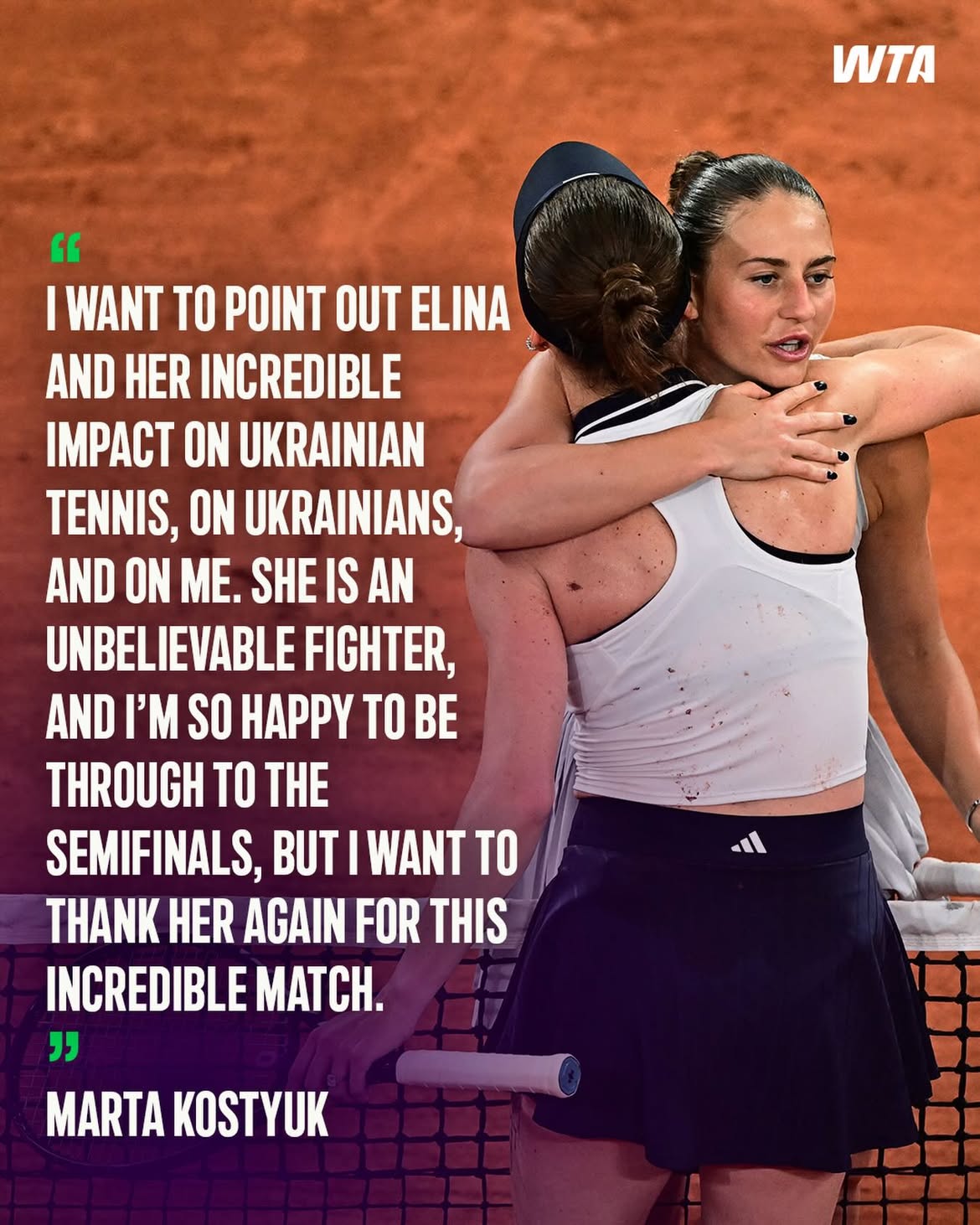 Respect 💚

@martakostyuk | #RolandGarros