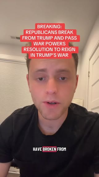 BREAKING: Four Republicans BREAK From Trump and Pass War Powers Resolution to Stop Iran War in the House. 215-208 Final Vote.