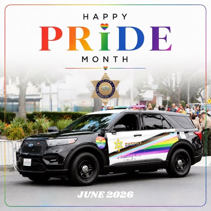 This June, the Los Angeles County Sheriff’s Department proudly recognizes and celebrates Pride Month. We honor the diversity that strengthens our communities and remain committed to serving all people with dignity, respect, and professionalism.

By fostering understanding, inclusion, and mutual respect, we continue to build stronger relationships and safer communities for everyone.
