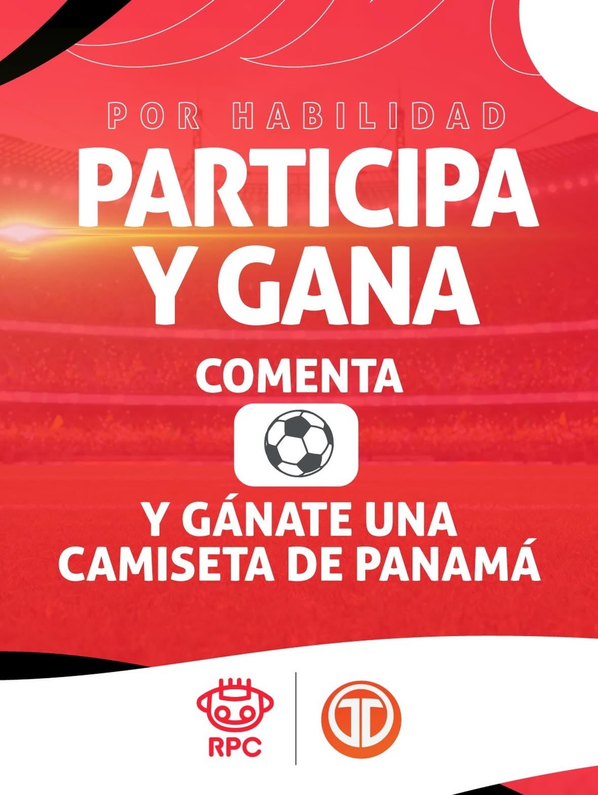 ¡RESPONDE ESTE EMOJI ⚽️y GANA!

- Solo debes seguir la cuenta de @deportesrpc y @rpctv_panama 
- Comenta la mayor cantidad de veces posible usando el emoji ⚽️

Solo se tomarán en cuenta las personas que cumplan con todos los pasos de seguir en estas dos cuentas. 

Fecha de inicio 3 de junio,  fecha de finalización 4 de junio a las 12 md.

Ganador será anunciado el 5 de junio.