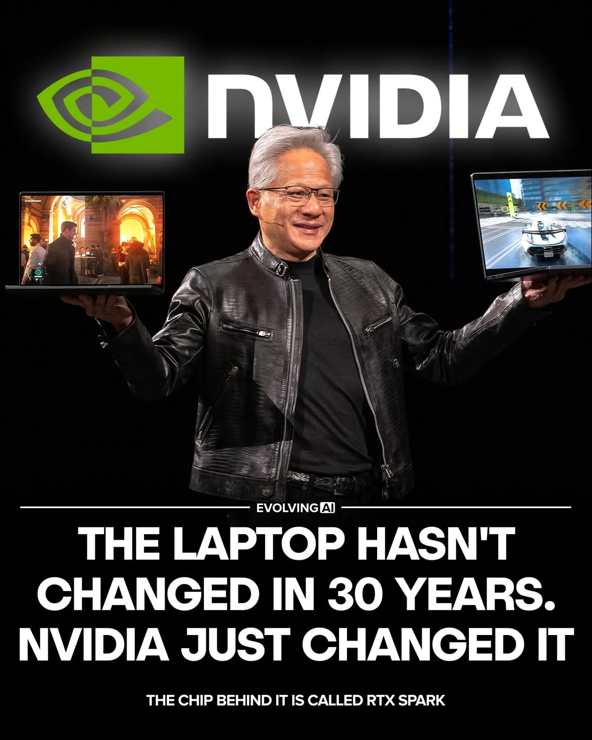 💻⚡ NVIDIA is moving into the one part of the computer it never controlled: the main processor inside your laptop.

At Computex 2026, the company revealed the RTX Spark, an Arm-based superchip built with Microsoft that fuses a CPU and a Blackwell GPU into a single package, removing the need for a separate graphics card.

At full strength the chip offers up to 20 Arm CPU cores, 6,144 CUDA cores, 128GB of unified memory, and around 1 petaflop of AI compute.

NVIDIA says that is enough to run 120-billion-parameter models directly on the device, letting AI agents handle long tasks locally instead of relying on the cloud.

The PC processor market has long belonged to Intel, AMD, Qualcomm, and Apple, while NVIDIA dominated only the data center.

RTX Spark is its first full silicon solution for Windows, and Microsoft built the new Surface Laptop Ultra around it, alongside Dell, HP, ASUS, Lenovo, and MSI. The first systems ship this fall.

What are your thoughts on this? 🤔💬
—

➡️ If you want to keep up with all the AI news, useful tips, and important developments, join 100k+ subscribers reading our free newsletter