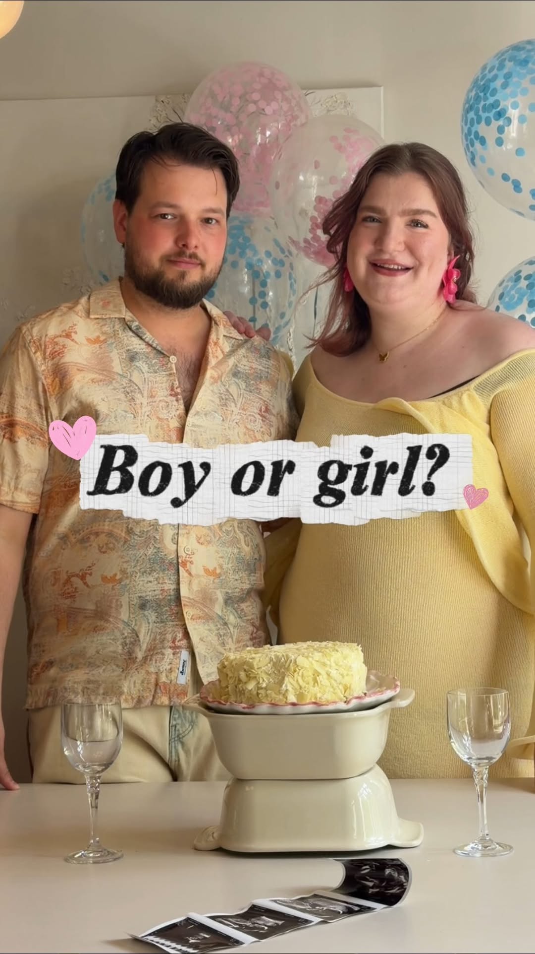 We wilden toch op een leuke manier aankondigen wat we krijgen, al hoefde daar geen gender reveal aan te pas te komen 👀✨🤰
