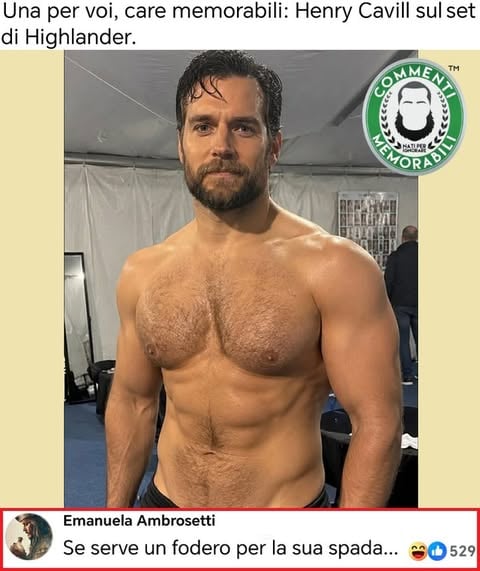 "Che serata ragazze, io sono a posto così" [Semi-Cit.] #henrycavill #continuatevoi #commentimemorabili