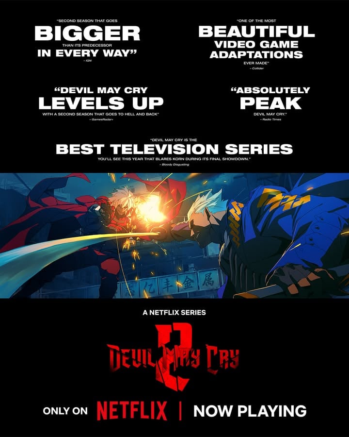 Jackpot. DEVIL MAY CRY will return for its third and final season, coming soon to Netflix.

Swipe for a message from showrunner & creator Adi Shankar ➡️