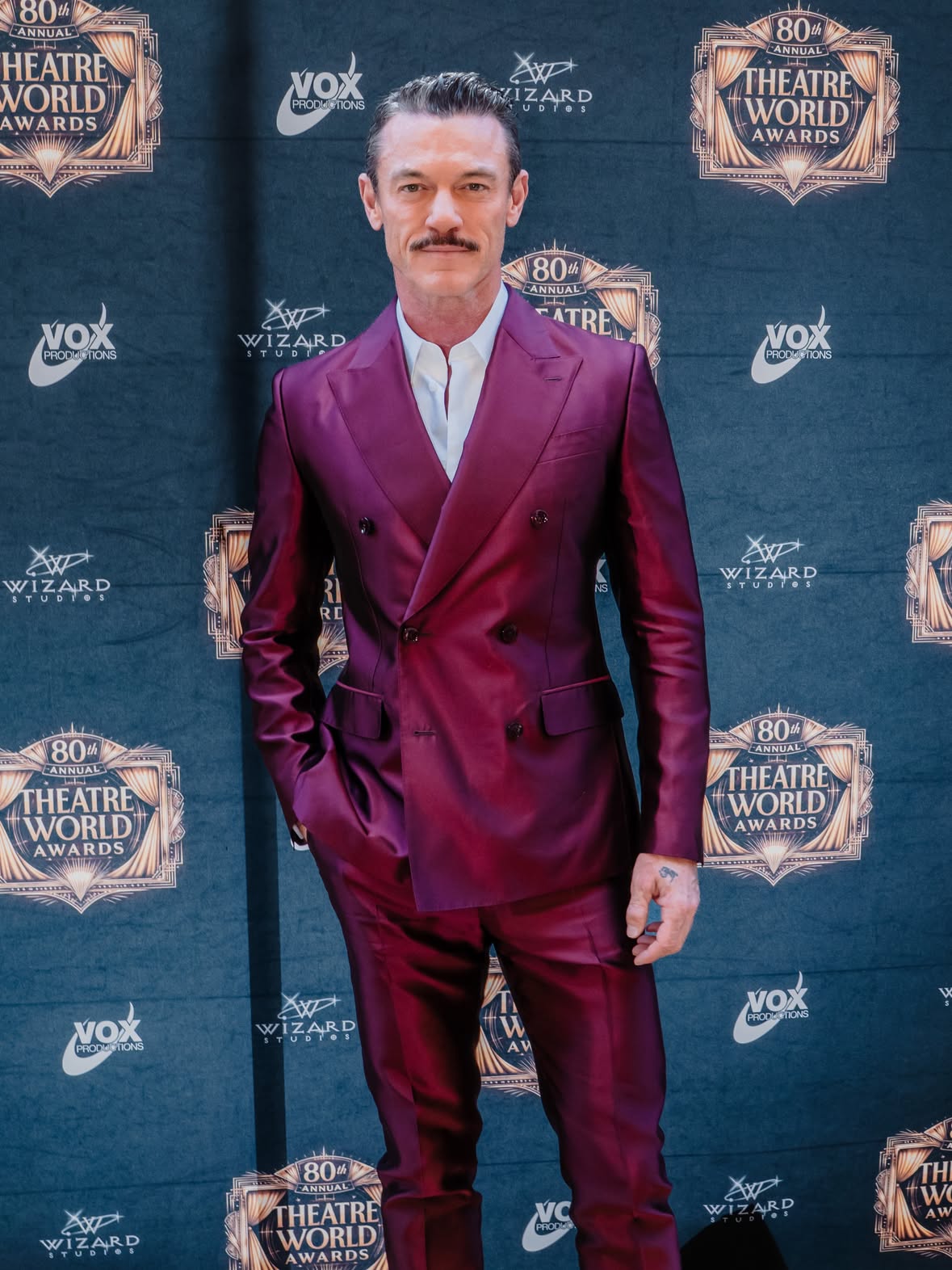 What a special day that was. Thank you @theatreworldawards for the honour. 
@rockyhorrorofficial 

Styled by @chrisbrownstylist 
Suit by @dolcegabbana 
Grooming by me 😉