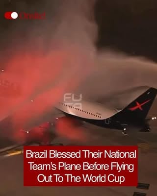 For much of the world, the World Cup is more than just a sporting event. It’s a matter of national pride.

Airport fire crews at Galeão International Airport in Rio de Janeiro sprayed water cannons over Brazil’s charter plane in a ceremonial “baptism” before the team departed for the United States. 

The spiritual tradition is rooted in Brazil’s strong religious culture and is meant to invoke divine protection and good fortune for the journey ahead. Brazil kicks off their World Cup campaign on June 13 against Morocco.